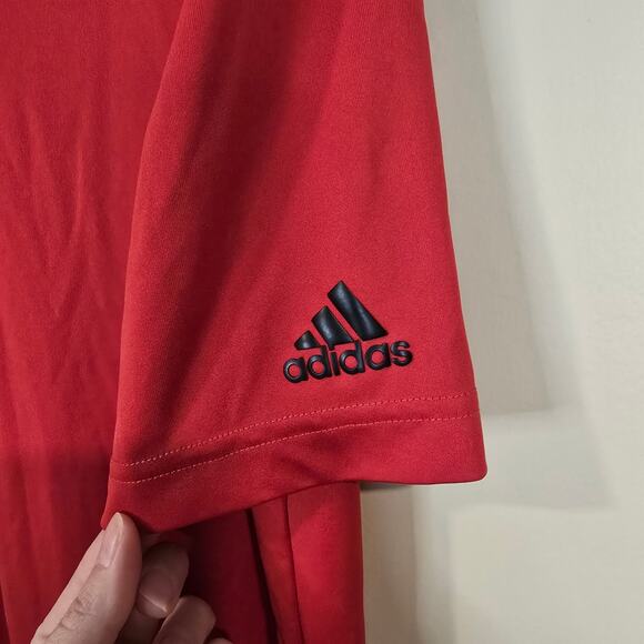 Men's Adidas Red Short Sleeve Golf Athletic Polo | Size Medium - Picture 5 of 9